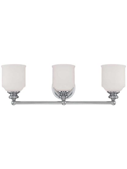 Melrose 3-Light Bath Sconce in Polished Chrome.